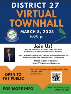 District 27 Virtual Townhall flyer